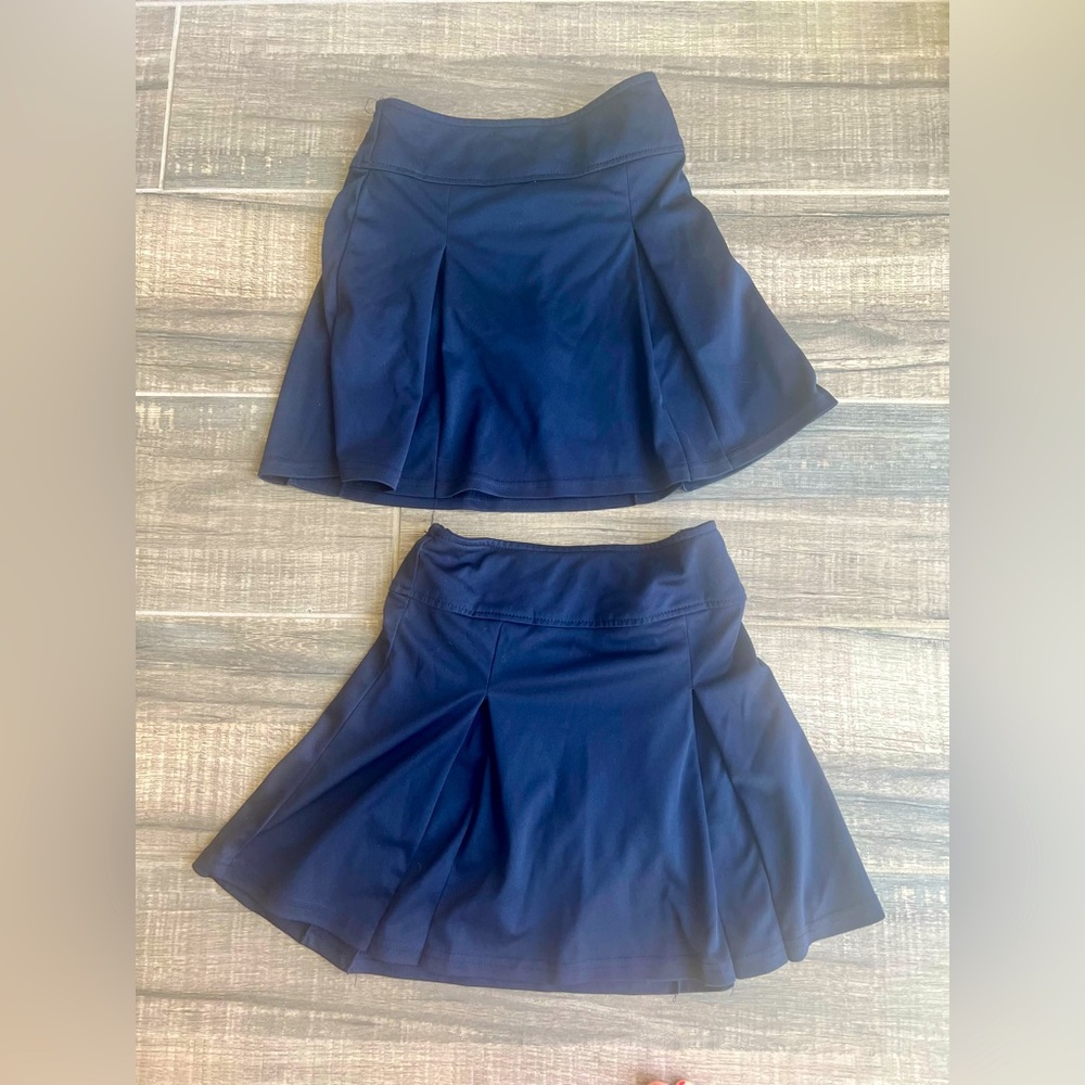 French Toast girls Navy uniform skorts with elastic waist size 7/8 • Take BOTH